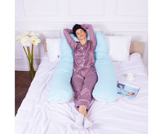 Подушка MirSon для беременных и отдыха Eco Line №8031 U-образная White-Blue (2200006185062), изображение 7 Подушка MirSon для беременных и отдыха Eco Line №8031 U-образная White-Blue (2200006185062), изображение 7