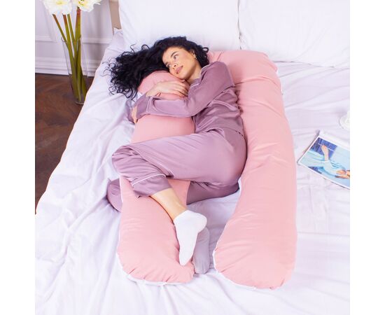 Подушка MirSon для беременных и отдыха Eco Line №8032 U-образная White-Coral (2200006185079), изображение 2 Подушка MirSon для беременных и отдыха Eco Line №8032 U-образная White-Coral (2200006185079), изображение 2