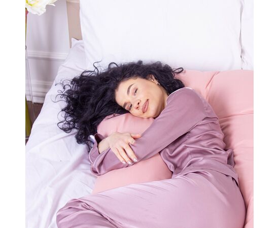 Подушка MirSon для беременных и отдыха Eco Line №8032 U-образная White-Coral (2200006185079), изображение 3 Подушка MirSon для беременных и отдыха Eco Line №8032 U-образная White-Coral (2200006185079), изображение 3