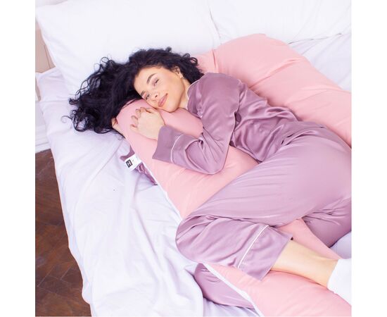 Подушка MirSon для беременных и отдыха Eco Line №8032 U-образная White-Coral (2200006185079), изображение 4 Подушка MirSon для беременных и отдыха Eco Line №8032 U-образная White-Coral (2200006185079), изображение 4