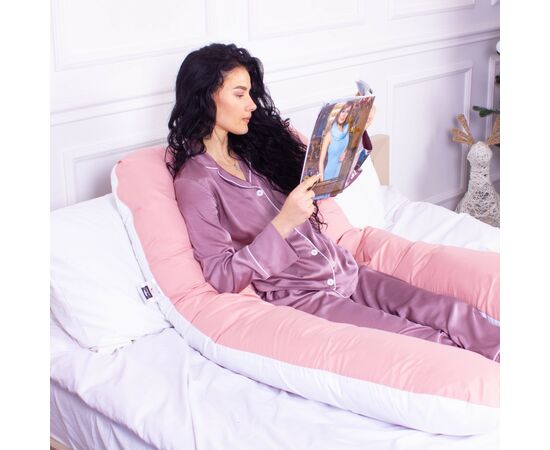 Подушка MirSon для беременных и отдыха Eco Line №8032 U-образная White-Coral (2200006185079), изображение 6 Подушка MirSon для беременных и отдыха Eco Line №8032 U-образная White-Coral (2200006185079), изображение 6