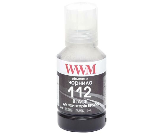 Чернила WWM Epson L11160/6490 №112 140г Black pigmented (E112BP)