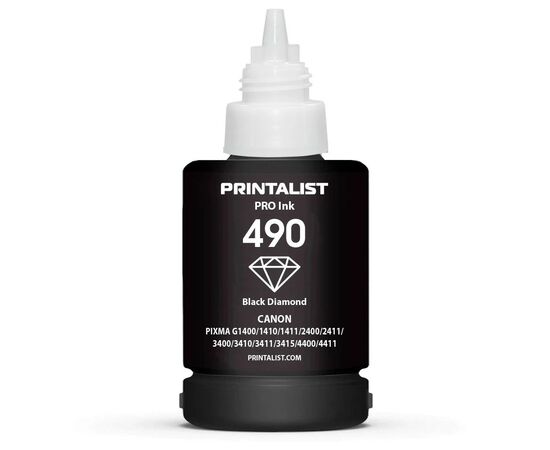 Чернила Printalist Canon GI-490 для G1400/G2400/G3400 140г Black Pigm. (PL490BP), изображение 2 Чернила Printalist Canon GI-490 для G1400/G2400/G3400 140г Black Pigm. (PL490BP), изображение 2