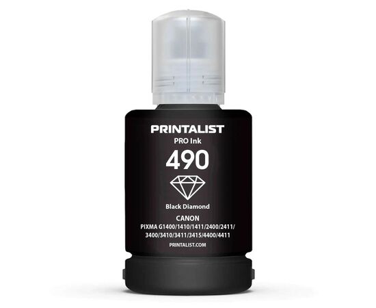 Чернила Printalist Canon GI-490 для G1400/G2400/G3400 140г Black Pigm. (PL490BP)