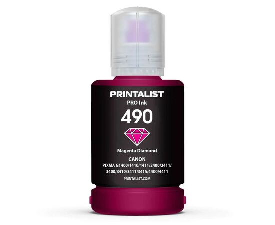 Чернила Printalist Canon GI-490 для G1400/G2400/G3400 140г Magenta (PL490M)