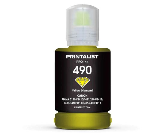 Чернила Printalist Canon GI-490 для G1400/G2400/G3400 140г Yellow (PL490Y)