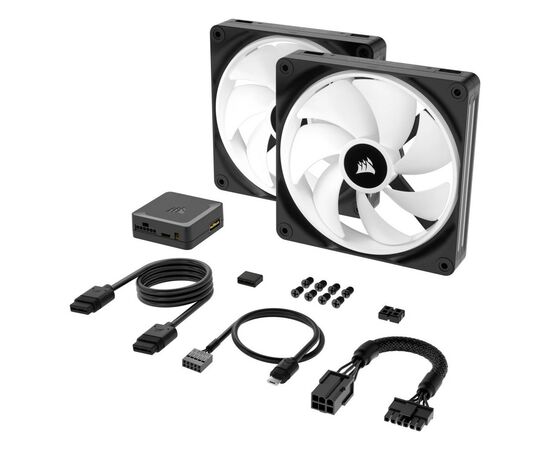 Кулер для корпуса Corsair iCUE Link QX140 RGB PWM PC Fans Starter Kit with iCUE LINK System Hub (CO-9051004-WW), изображение 8 Кулер для корпуса Corsair iCUE Link QX140 RGB PWM PC Fans Starter Kit with iCUE LINK System Hub (CO-9051004-WW), изображение 8