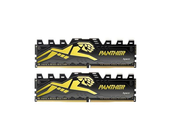 Модуль пам'яті для комп'ютера DDR4 16GB (2x8GB) 3200 MHz Panther Black/Gold Apacer (AH4U16G32C28Y7GAA-2)