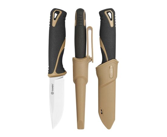 Нож Ganzo G807-DY Бежевий з ножнами (G807DY), изображение 5 Нож Ganzo G807-DY Бежевий з ножнами (G807DY), изображение 5