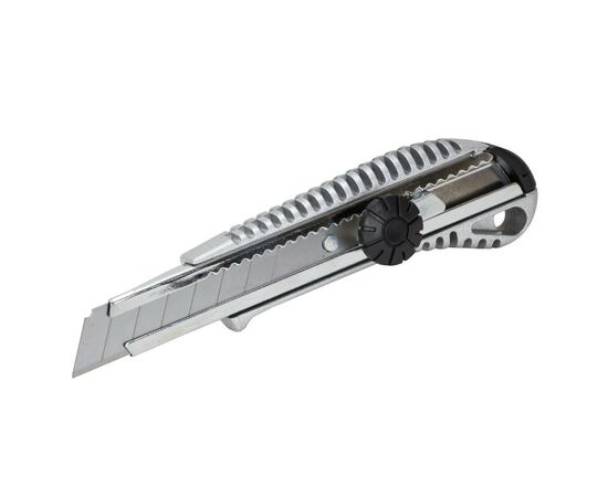 Нож монтажный Sigma металлический корпус, лезвие 18мм, винтовой замок (8211031), изображение 2 Нож монтажный Sigma металлический корпус, лезвие 18мм, винтовой замок (8211031), изображение 2