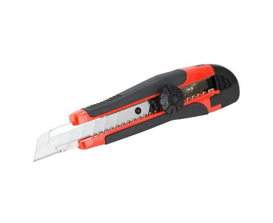 Нож монтажный Sigma пластик/резина корпус, лезвие 18мм, винтовой замок (8211101), изображение 2