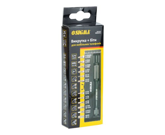 Отвертка Sigma c битами 1/4" 24шт CrV для мобильных телефонов (пласт кейс) (4003251), изображение 10 Отвертка Sigma c битами 1/4" 24шт CrV для мобильных телефонов (пласт кейс) (4003251), изображение 10