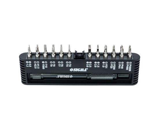 Отвертка Sigma c битами 1/4" 24шт CrV для мобильных телефонов (пласт кейс) (4003251), изображение 3 Отвертка Sigma c битами 1/4" 24шт CrV для мобильных телефонов (пласт кейс) (4003251), изображение 3