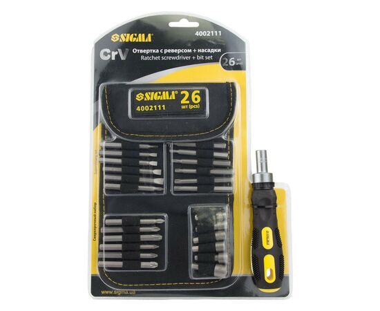 Викрутка Sigma з бітами 18шт + насадки торцеві 6шт CrV (4002111), зображення 6 Викрутка Sigma з бітами 18шт + насадки торцеві 6шт CrV (4002111), зображення 6