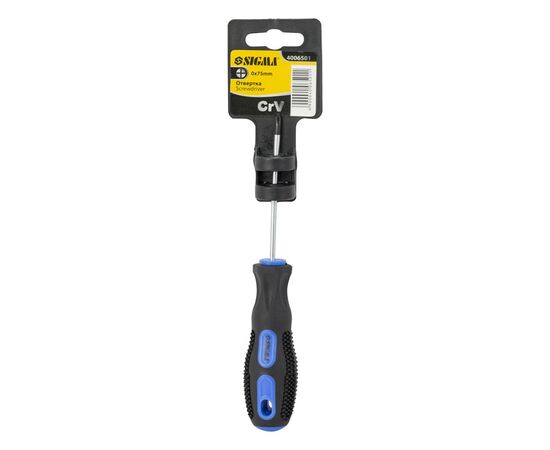 Отвертка Sigma крестовая PH0x75мм СrV (4006501), изображение 2 Отвертка Sigma крестовая PH0x75мм СrV (4006501), изображение 2