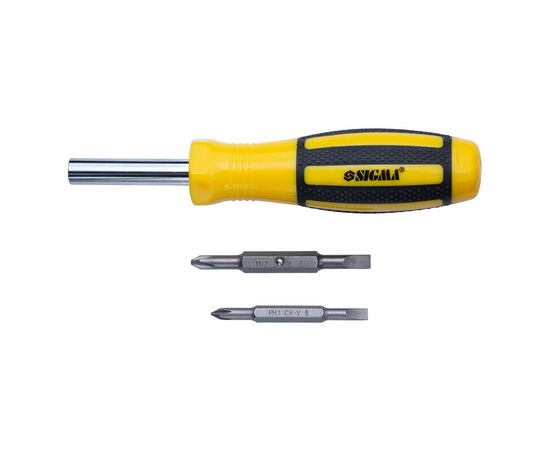 Отвертка Sigma с двухсторонними битами 4в1 + адаптер CrV (4001801), изображение 2 Отвертка Sigma с двухсторонними битами 4в1 + адаптер CrV (4001801), изображение 2