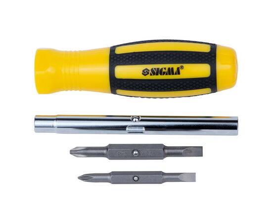Отвертка Sigma с двухсторонними битами 4в1 + адаптер CrV (4001801), изображение 7 Отвертка Sigma с двухсторонними битами 4в1 + адаптер CrV (4001801), изображение 7