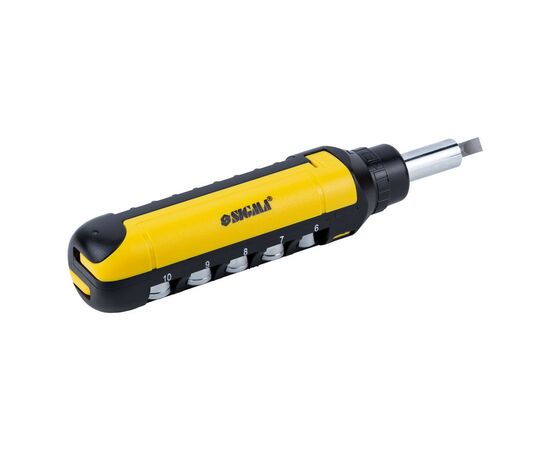 Отвертка Sigma с реверсом + насадки торцевые и биты 1/4" 13шт CrV (4001931), изображение 7
