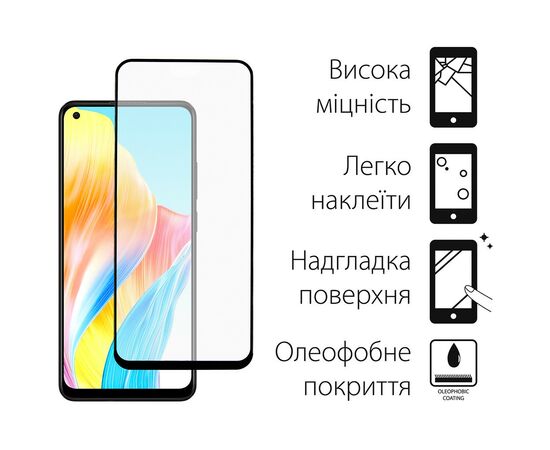 Стекло защитное Dengos Full Glue Oppo A78 4G (black) (TGFG-313), изображение 2 Стекло защитное Dengos Full Glue Oppo A78 4G (black) (TGFG-313), изображение 2