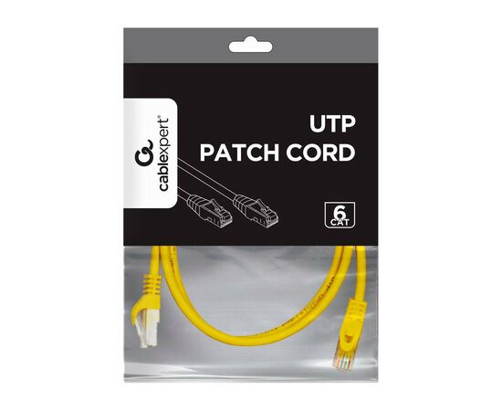 Патч-корд 5м UTP cat 6 CCA yellow Cablexpert (PP6U-5M/Y), зображення 2 Патч-корд 5м UTP cat 6 CCA yellow Cablexpert (PP6U-5M/Y), зображення 2