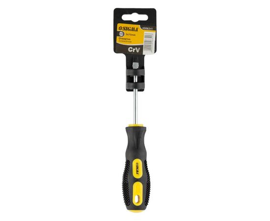 Отвертка Sigma шлицевая SL5.0x75мм CrV (4006341), изображение 4 Отвертка Sigma шлицевая SL5.0x75мм CrV (4006341), изображение 4