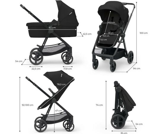 Коляска Kinderkraft 3 в 1 Newly Classic Black (KSNEWL00BLK3000) (5902533921850), изображение 10 Коляска Kinderkraft 3 в 1 Newly Classic Black (KSNEWL00BLK3000) (5902533921850), изображение 10