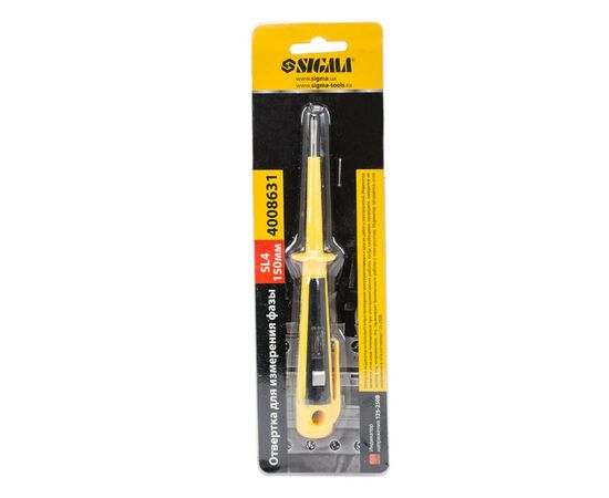 Отвертка Sigma с индикатором напряжения SL 4.0x150мм 110-250В (4008631), изображение 2 Отвертка Sigma с индикатором напряжения SL 4.0x150мм 110-250В (4008631), изображение 2