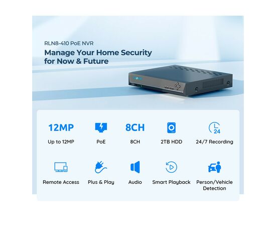 Регистратор для видеонаблюдения Reolink RLN8-410 без HDD, изображение 7 Регистратор для видеонаблюдения Reolink RLN8-410 без HDD, изображение 7