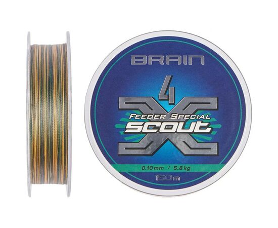 Шнур Brain fishing Scout 4X 150m (camo) 0.163mm 9.8kg (1858.54.83), изображение 2
