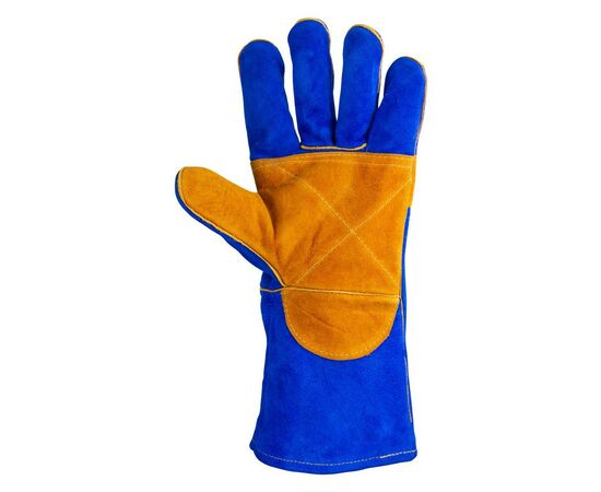 Защитные перчатки Sigma краги сварщика р10.5, класс А, длина 35см (сине-желтые) (9449321), изображение 3 Защитные перчатки Sigma краги сварщика р10.5, класс А, длина 35см (сине-желтые) (9449321), изображение 3