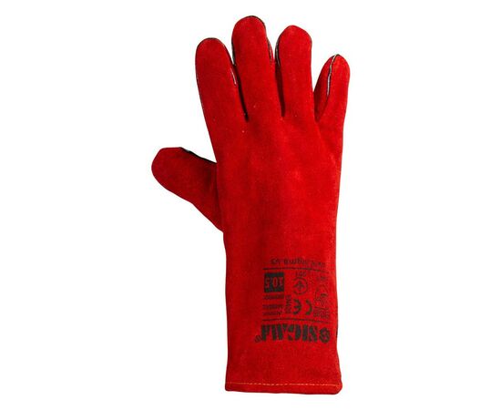 Защитные перчатки Sigma краги сварщика р10.5, класс ВС, длина 35см (красные) (9449361), изображение 2 Защитные перчатки Sigma краги сварщика р10.5, класс ВС, длина 35см (красные) (9449361), изображение 2