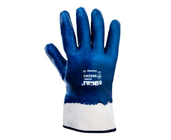 Защитные перчатки Sigma трикотажные c нитриловым покрытием (синие краги) (9443361), изображение 2 Защитные перчатки Sigma трикотажные c нитриловым покрытием (синие краги) (9443361), изображение 2
