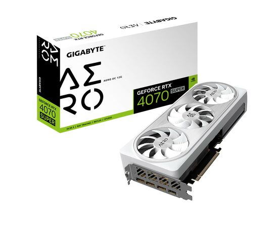 Видеокарта GIGABYTE GeForce RTX4070 SUPER 12Gb AERO OC (GV-N407SAERO OC-12GD), изображение 2 Видеокарта GIGABYTE GeForce RTX4070 SUPER 12Gb AERO OC (GV-N407SAERO OC-12GD), изображение 2