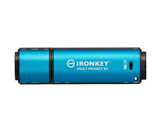 USB флеш накопитель Kingston 16GB IronKey Vault Privacy 50 Blue USB 3.2 (IKVP50/16GB), изображение 3 USB флеш накопитель Kingston 16GB IronKey Vault Privacy 50 Blue USB 3.2 (IKVP50/16GB), изображение 3
