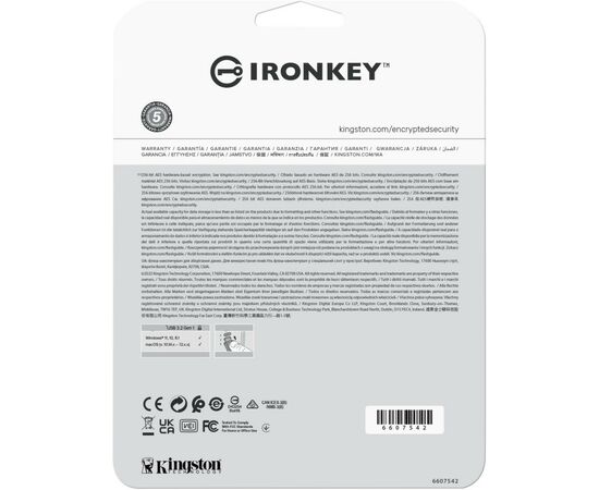 USB флеш накопитель Kingston 16GB IronKey Vault Privacy 50 Blue USB 3.2 (IKVP50/16GB), изображение 6 USB флеш накопитель Kingston 16GB IronKey Vault Privacy 50 Blue USB 3.2 (IKVP50/16GB), изображение 6
