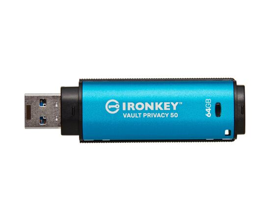 USB флеш накопичувач Kingston 64GB IronKey Vault Privacy 50 Blue USB 3.2 (IKVP50/64GB), зображення 4