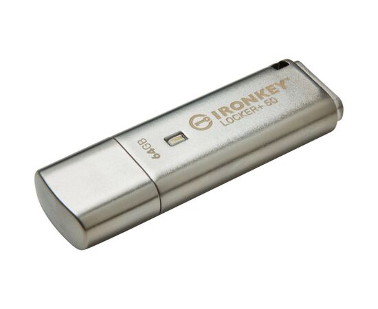 USB флеш накопитель Kingston 64GB IronKey Locker Plus 50 AES Encrypted USB 3.2 (IKLP50/64GB), изображение 2 USB флеш накопитель Kingston 64GB IronKey Locker Plus 50 AES Encrypted USB 3.2 (IKLP50/64GB), изображение 2