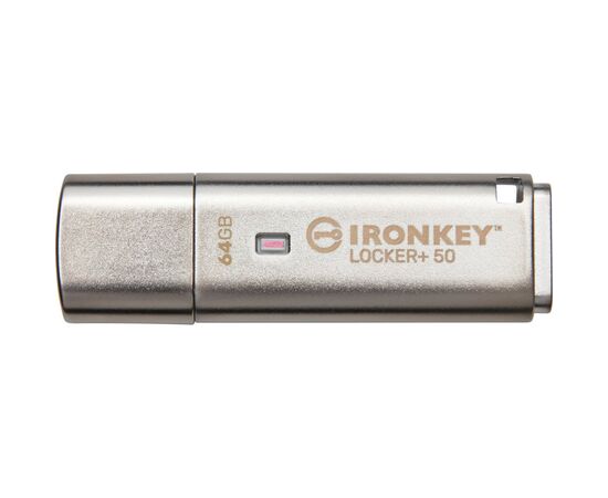 USB флеш накопитель Kingston 64GB IronKey Locker Plus 50 AES Encrypted USB 3.2 (IKLP50/64GB), изображение 3 USB флеш накопитель Kingston 64GB IronKey Locker Plus 50 AES Encrypted USB 3.2 (IKLP50/64GB), изображение 3