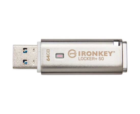 USB флеш накопитель Kingston 64GB IronKey Locker Plus 50 AES Encrypted USB 3.2 (IKLP50/64GB), изображение 4 USB флеш накопитель Kingston 64GB IronKey Locker Plus 50 AES Encrypted USB 3.2 (IKLP50/64GB), изображение 4