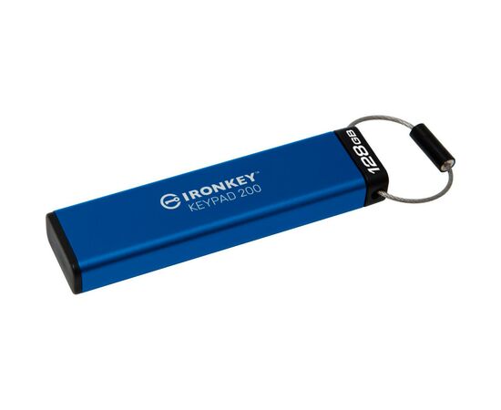 USB флеш накопитель Kingston 128GB IronKey Keypad 200 AES-256 Encrypted Blue USB 3.2 (IKKP200/128GB), изображение 4 USB флеш накопитель Kingston 128GB IronKey Keypad 200 AES-256 Encrypted Blue USB 3.2 (IKKP200/128GB), изображение 4