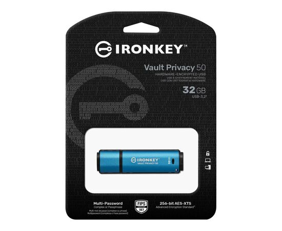 USB флеш накопитель Kingston 32GB IronKey Vault Privacy 50 USB 3.2 (IKVP50/32GB), изображение 3