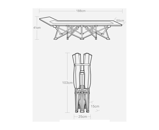 Розкладачка Xiaomi Gocamp Dark Green 188 х 65 х 41 см (OBS1001), зображення 7
