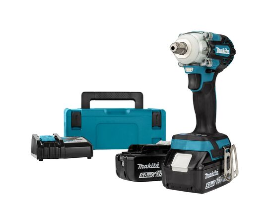 Гайковерт Makita LXT, 18V, 2x5Ah, DC18RC, Makpac, 300 Нм, 1/2" (DTW301RTJ)