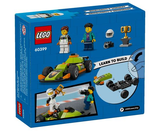 Конструктор LEGO City Зеленый автомобиль для гонок 56 деталей (60399), изображение 6 Конструктор LEGO City Зеленый автомобиль для гонок 56 деталей (60399), изображение 6