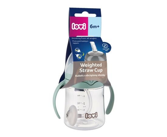 Поильник-непроливайка Lovi с трубочкой и утяжелителем 150 мл - зеленая (35/364), изображение 4
