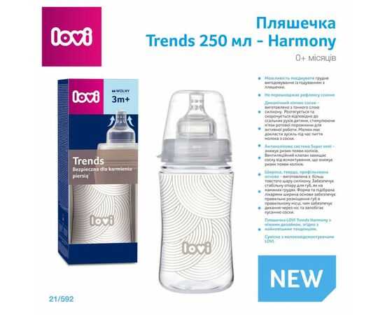 Бутылочка для кормления Lovi Trends 250 мл - Harmony (21/592), изображение 2 Бутылочка для кормления Lovi Trends 250 мл - Harmony (21/592), изображение 2