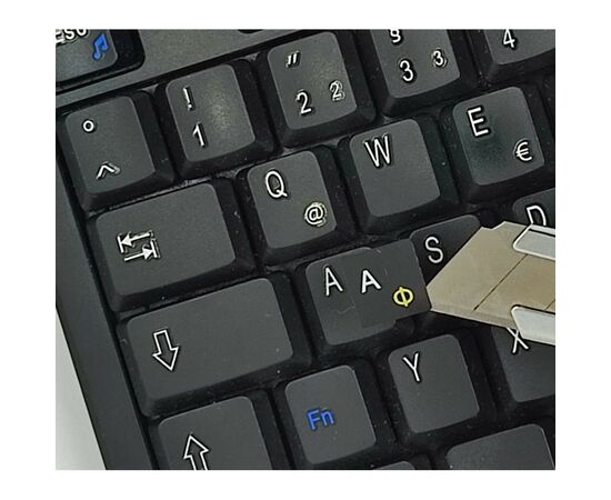Наклейка на клавиатуру BestKey непрозрачная чорная, 68, желтый (BK13YEL/022), изображение 3 Наклейка на клавиатуру BestKey непрозрачная чорная, 68, желтый (BK13YEL/022), изображение 3