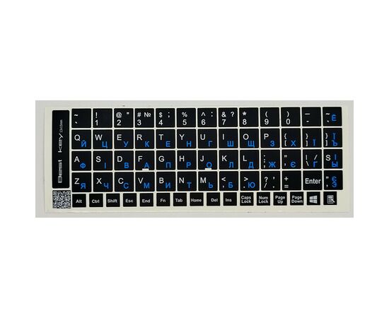 Наклейка на клавіатуру BestKey непрозора чорна, 68, синій (BK13BLU/023)