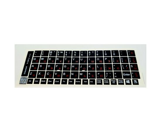 Наклейка на клавиатуру BestKey непрозрачная чорная, 68, красный (BK13RED/025), изображение 2 Наклейка на клавиатуру BestKey непрозрачная чорная, 68, красный (BK13RED/025), изображение 2