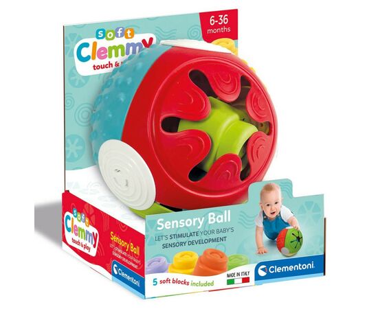 Развивающая игрушка Clementoni Sensory Ball, серия "Soft Clemmy" (17689), изображение 2 Развивающая игрушка Clementoni Sensory Ball, серия "Soft Clemmy" (17689), изображение 2